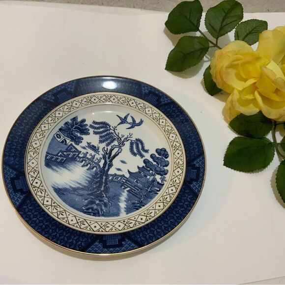 Blue Willow Double Phoenix Nikko Ironstone Japan Plate 7 1/4 In. Gold Rim G16 - Picture 3 of 10